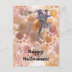 Cat Witch Postcard