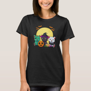 Cat Witch Zombie Vampire Lazy Halloween Costume Cu T-Shirt