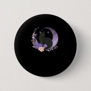 Cat Witchy Moon Flowers Pastel Goth Goblincore 6 Cm Round Badge