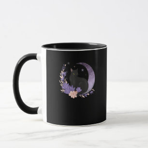 Cat Witchy Moon Flowers Pastel Goth Goblincore Mug
