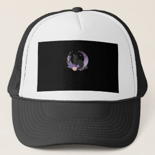 Cat Witchy Moon Flowers Pastel Goth Goblincore Trucker Hat