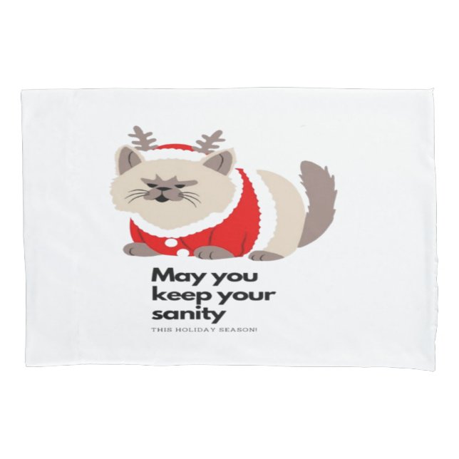 Cat With A Ball Of Yarn Pillowcase (Front)