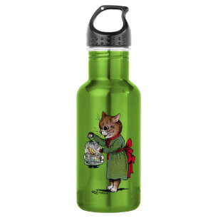Cat with a Bird cage, Louis Wain 532 Ml Water Bottle