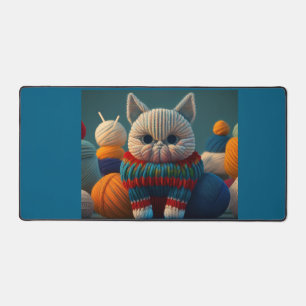 Cat With A "Capital "A" Attitude Desk Mat
