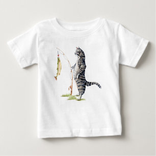 Cat with a Fish Baby T-Shirt