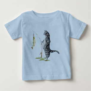 Cat with a Fish Baby T-Shirt