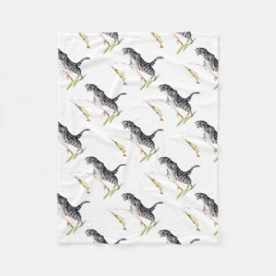 Cat with a Fish Fleece Blanket