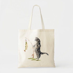Cat with a Fish Tote Bag
