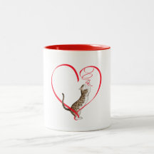 Cat with a Ribbon Heart 
