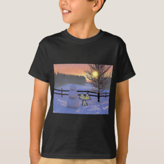 Cat With A Snowman T-Shirt