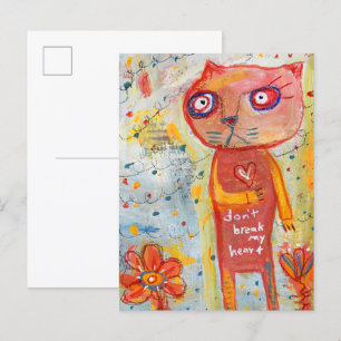 Cat with a Tender Heart Postcard