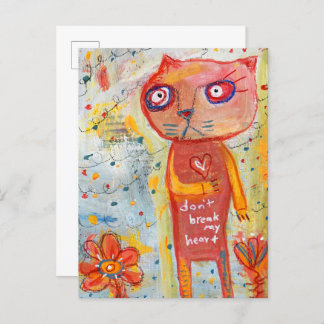 Cat with a Tender Heart Postcard
