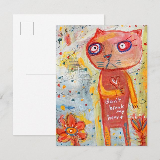 Cat with a Tender Heart Postcard (Front/Back)