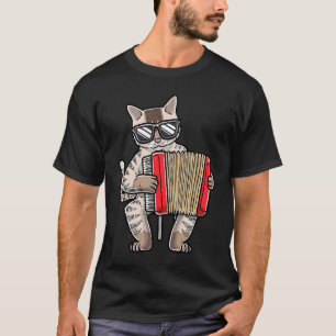 Cat With Accordion Accordionist Musician Accordion T-Shirt