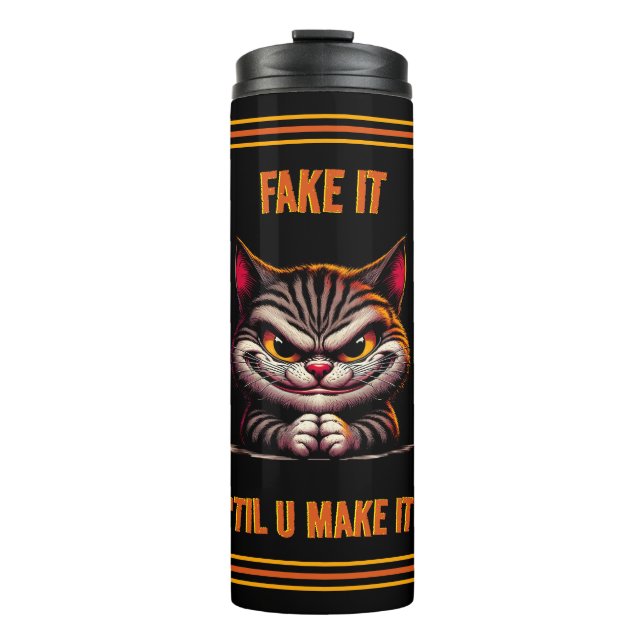 Cat with an Attitude Thermal Tumbler (Front)