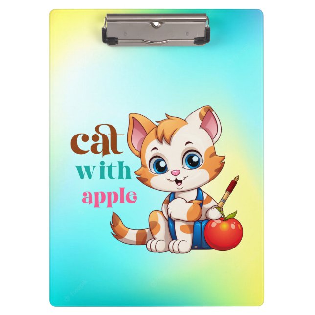 Cat With Apple-85242 Clipboard (Front)