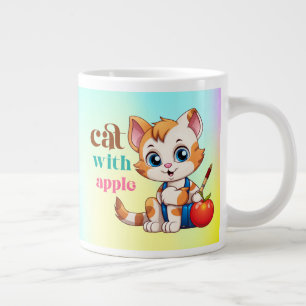 Cat With Apple-85242 Large Coffee Mug