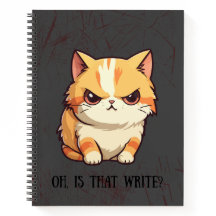 Cat with Attitude Pun Fun Journal notebook