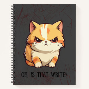Cat with Attitude Pun Fun Journal notebook