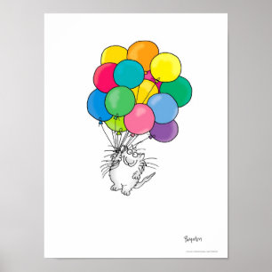 CAT WITH BALLOONS poster by Sandra Boynton