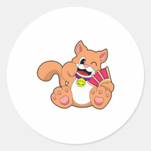 Cat with Bell Classic Round Sticker