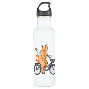 Cat with Bicycle 710 Ml Water Bottle
