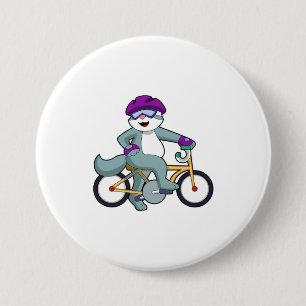 Cat with Bicycle 7.5 Cm Round Badge