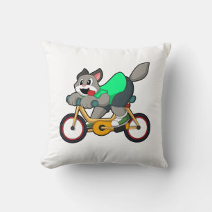 Cat with Bicycle Cushion