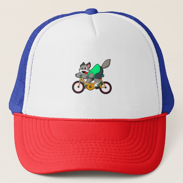 Cat with Bicycle Trucker Hat (Front)