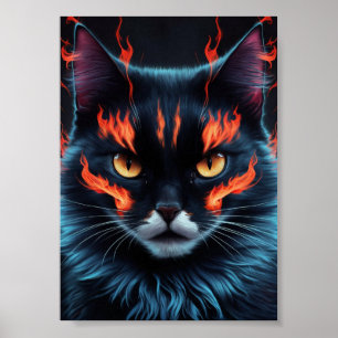  cat with black fur digital download art poster