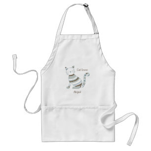 Cat with Blue and Brown Stripes Standard Apron