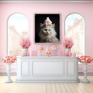 Cat with Blue Eyes Poster