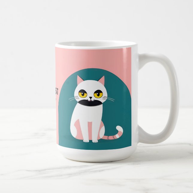 Cat With Bold Colours and a Cheerful Expression Coffee Mug (Right)