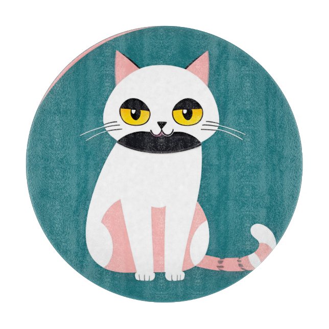 Cat With Bold Colours and a Cheerful Expression Cutting Board (Front)