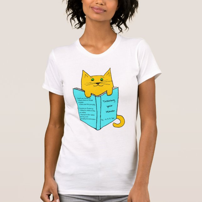 Cat with Book T-Shirt (Front)