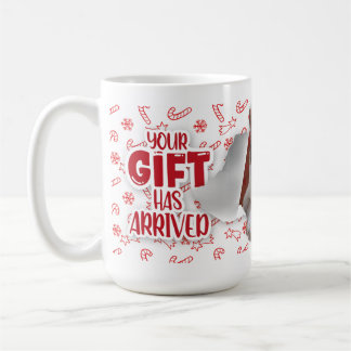 Cat with bow wishing Merry Christmas Mug