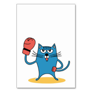 Cat with Boxing Gloves Table Number