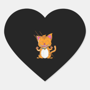 Cat with Braces Heart Sticker