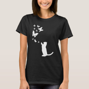 Cat With Butterflies Cat Cat Owner Cute Cat T-Shirt