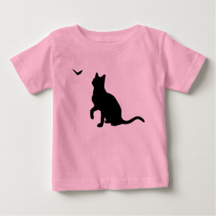 Cat with Butterfly Infant Shirt- Pink Baby T-Shirt