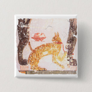 cat with collar 15 cm square badge