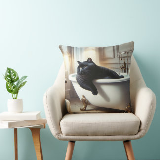Cat with Cool Thing Cushion