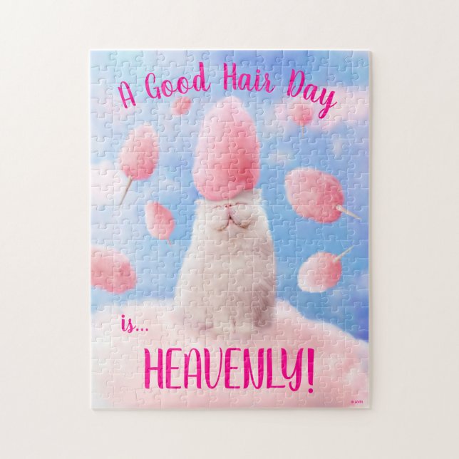 Cat With Cotton Candy Hair Jigsaw Puzzle (Vertical)