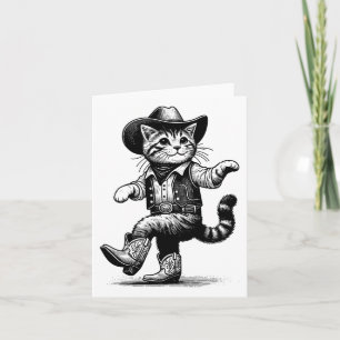 Cat With Cowboy Hat And Boots Cowgirl Western Coun Card