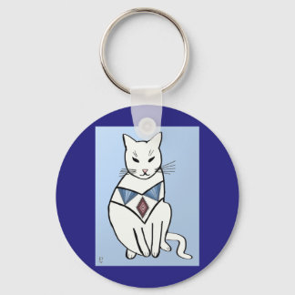 Cat with Diamond Collar Key Ring