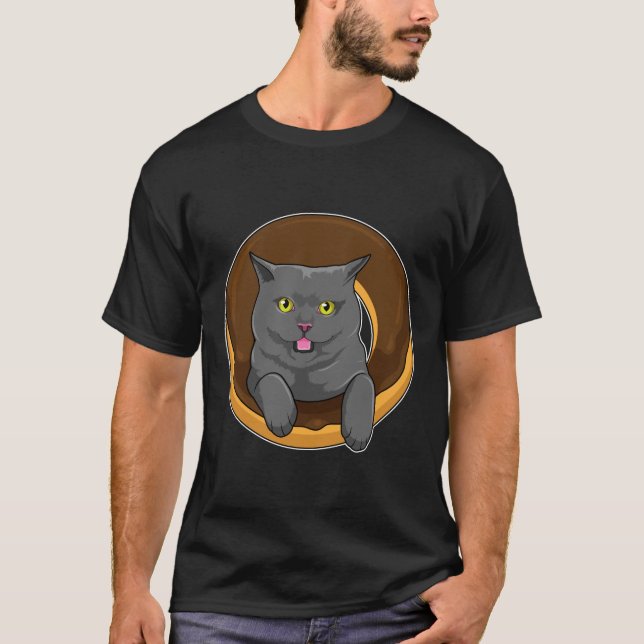 Cat with Donut T-Shirt (Front)