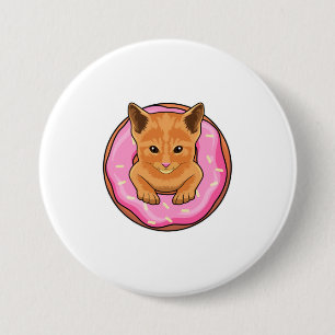 Cat with Doughnut 7.5 Cm Round Badge