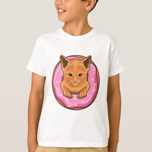 Cat with Doughnut T-Shirt (Front)