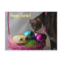 Cat with Easter Basket