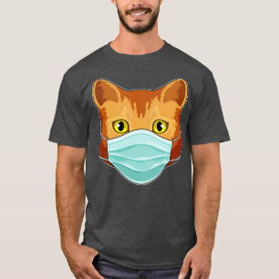 Cat With Face Mask  T-Shirt